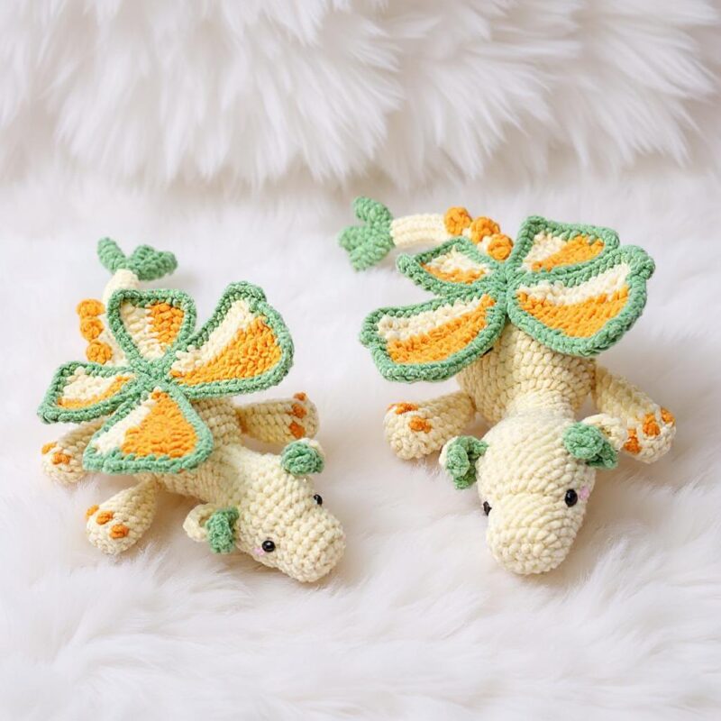 Petal Wing Dragons Amigurumi Crochet Pattern - Whimsical 2-in-1 Combo - DIY Stuffed Animal Toy - Instant Download PDF - Image 4