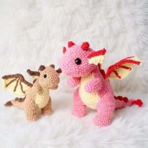 Rosie the Dragon & Baby Amigurumi Crochet Pattern - Adorable DIY Stuffed Animal Toy - Instant Download PDF