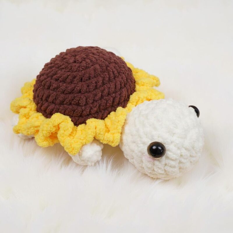 Sunflower Turtle Amigurumi Crochet Pattern - No-Sew 2-in-1 Bundle - DIY Stuffed Animal Toy - Instant Download PDF - Image 4