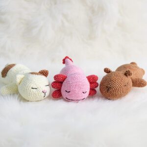 Axolotl, Capybara & Cat Amigurumi Crochet Pattern Bundle - Adorable DIY Stuffed Animal Toys - Instant Download PDF