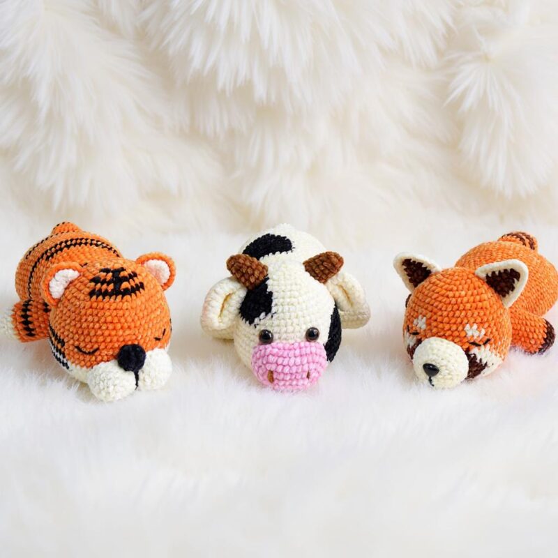 Sleepy Animals Amigurumi Crochet Pattern - Adorable 3-in-1 Bundle - DIY Stuffed Toys - Instant Download PDF