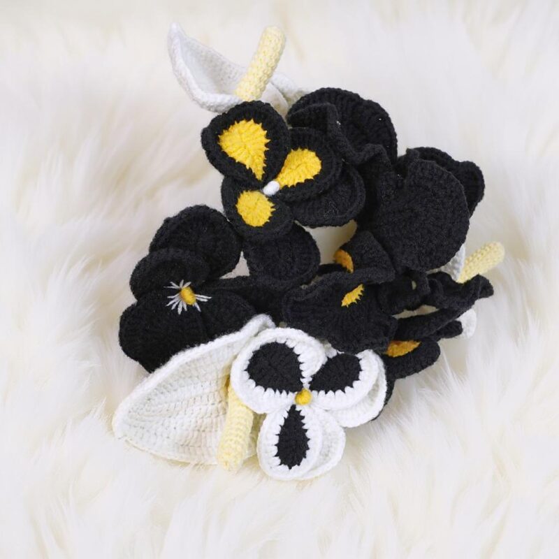 Pansy, Iris & Anthurium Flower Bouquet Amigurumi Crochet Pattern - Realistic DIY Home Decor - Instant Download PDF - Image 3