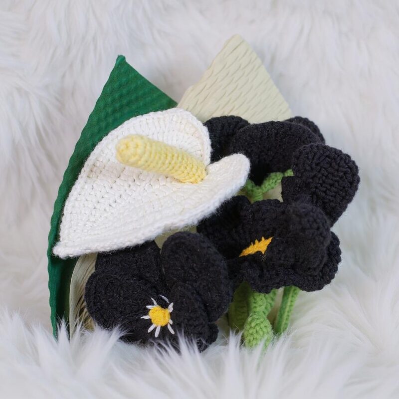 Pansy, Iris & Anthurium Flower Bouquet Amigurumi Crochet Pattern - Realistic DIY Home Decor - Instant Download PDF - Image 7