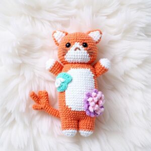 Coral Kitten Amigurumi Crochet Pattern - Adorable DIY Stuffed Animal Toy - Instant Download PDF