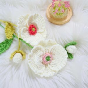 Corn Poppy Amigurumi Crochet Pattern - Beautiful DIY Handmade Flower - Instant Download PDF