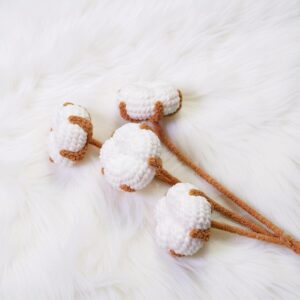 Cotton Flower Amigurumi Crochet Pattern - Charming DIY Floral Decor - Instant Download PDF