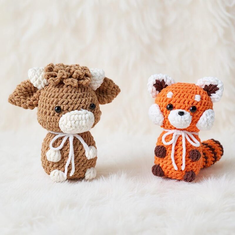 Cozy Creature Bundle Amigurumi Crochet Pattern - Low-Sew DIY Stuffed Animals - Instant Download PDF