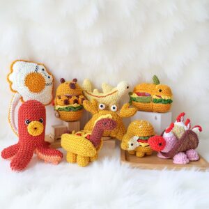 Critter Feast Combo Amigurumi Crochet Pattern - Adorable DIY Stuffed Animal Toy - Instant Download PDF