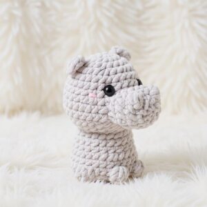 Cuddly Hippo Amigurumi Crochet Pattern - No-Sew - DIY Stuffed Animal Toy - Instant Download PDF