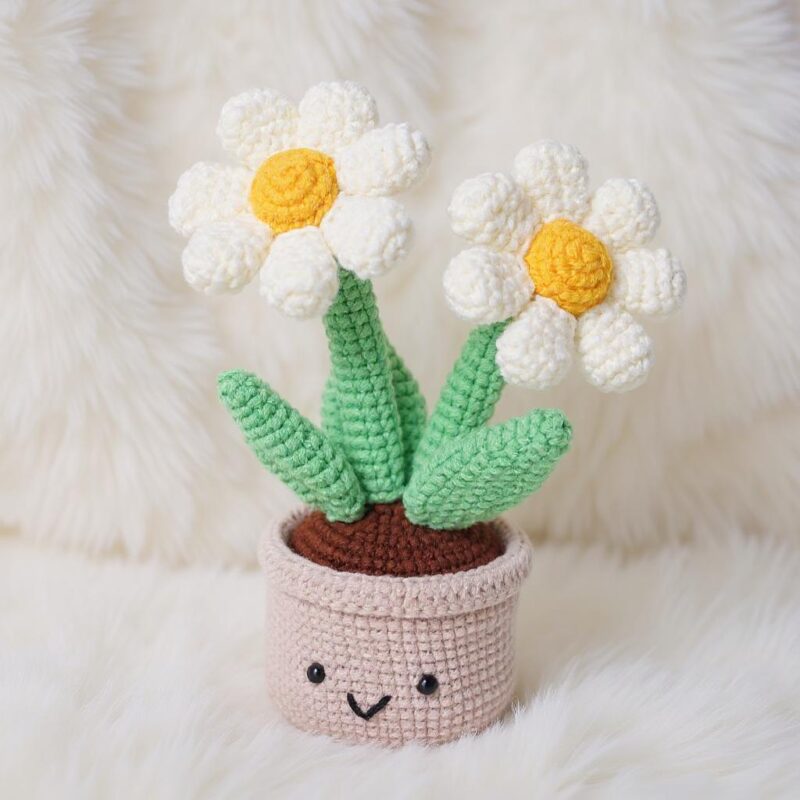 Daisy Blossom Pot Amigurumi Crochet Pattern - Adorable DIY Potted Plant - Instant Download PDF - Image 2