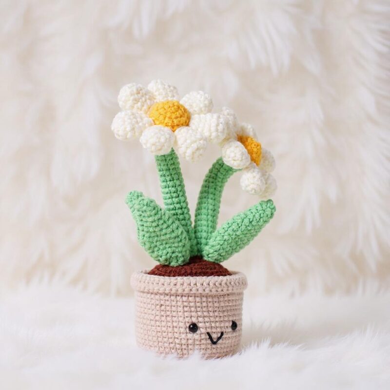 Daisy Blossom Pot Amigurumi Crochet Pattern - Adorable DIY Potted Plant - Instant Download PDF - Image 3