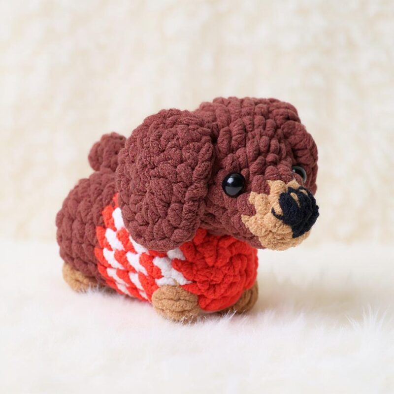 Dachshund Dog Amigurumi Crochet Pattern - Adorable DIY Stuffed Animal Toy - Instant Download PDF - Image 5