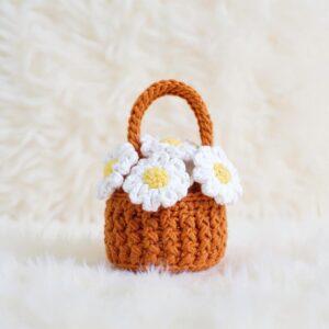 Daisy Basket Crochet Pattern - Adorable DIY Home Decor - Instant Download PDF