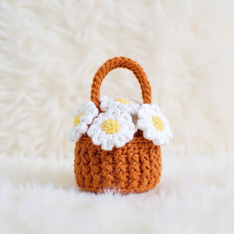 Daisy Basket Crochet Pattern - Adorable DIY Home Decor - Instant Download PDF