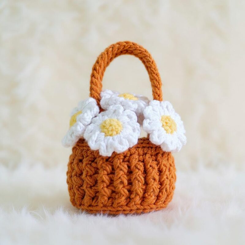 Daisy Basket Crochet Pattern - Adorable DIY Home Decor - Instant Download PDF - Image 2