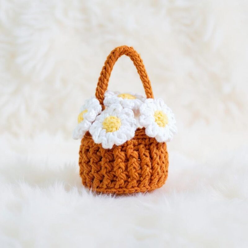 Daisy Basket Crochet Pattern - Adorable DIY Home Decor - Instant Download PDF - Image 3