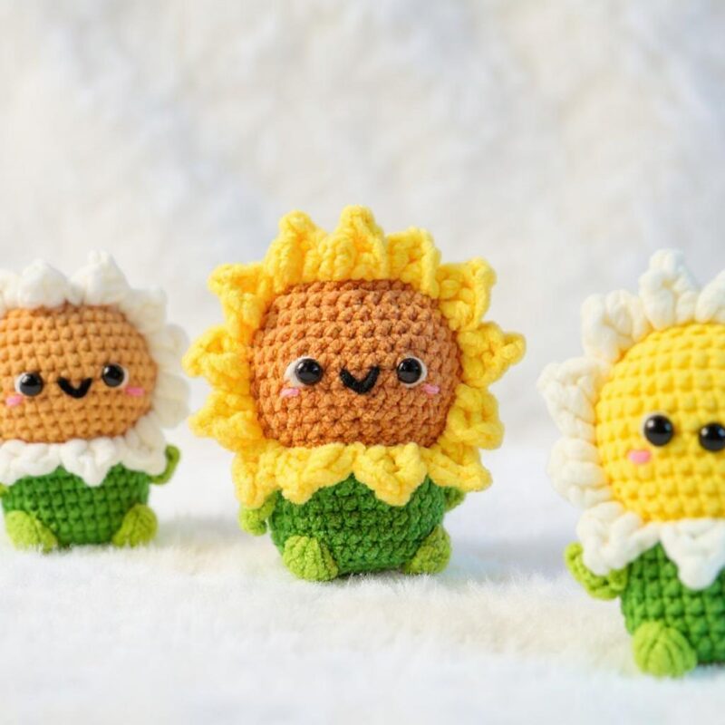 Daisy Plant Amigurumi Crochet Pattern - No-Sew - DIY Potted Plant Decor - Instant Download PDF - Image 2