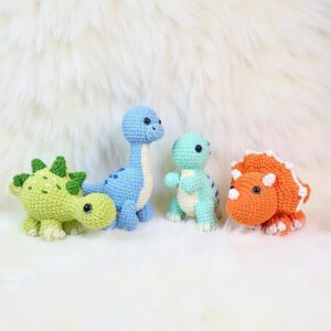 Dinosaur Amigurumi Crochet Pattern - Jumbo - DIY Stuffed Animal Toy - Instant Download PDF