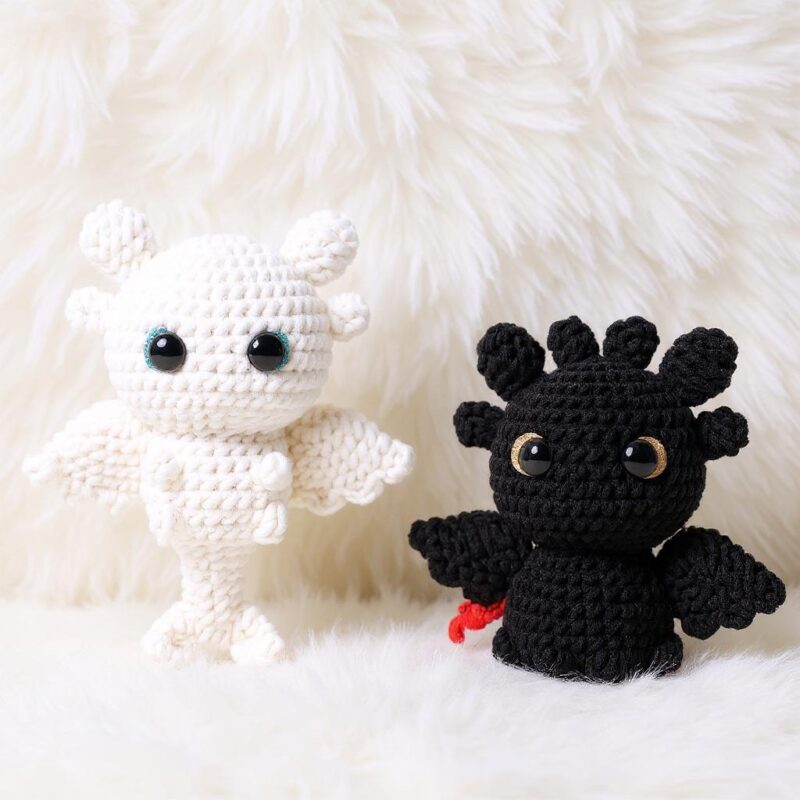 Dragon Pair Amigurumi Crochet Pattern - Adorable - DIY Stuffed Animal Toy - Instant Download PDF