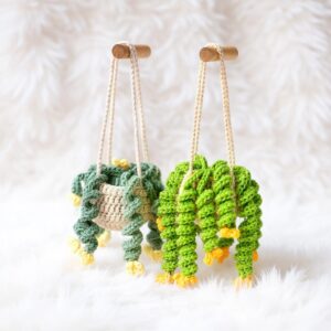 Hanging Flower Basket Amigurumi Crochet Pattern - Charming DIY Plant Decor - Instant Download PDF