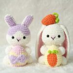 Easter Bunny & Carrot Eggs Amigurumi Crochet Pattern - Adorable - DIY Easter Toys & Decor - Instant Download PDF