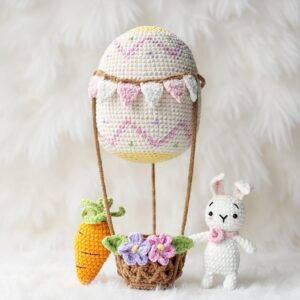 Easter Hot Air Balloon Amigurumi Crochet Pattern - Whimsical DIY Easter Decor - Instant Download PDF