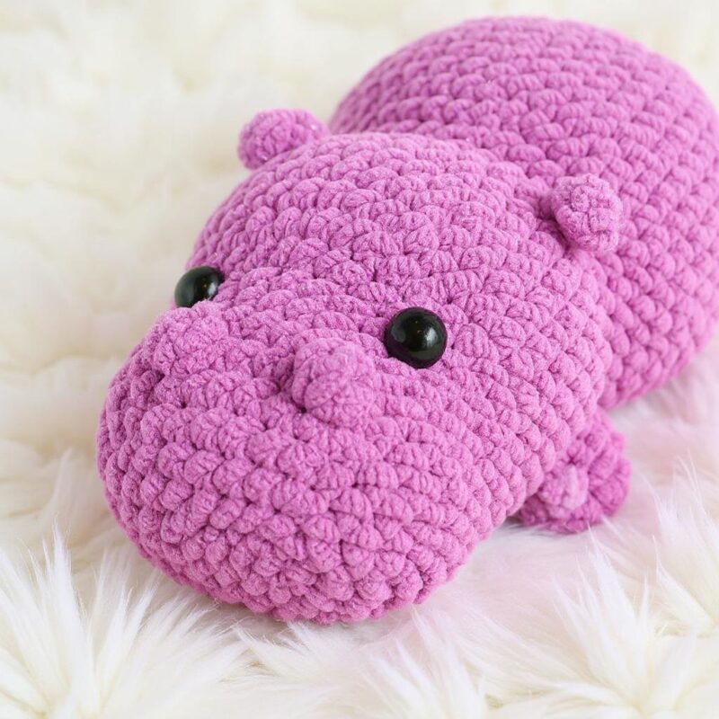Eggplant Hippo Amigurumi Crochet Pattern - Adorable DIY Stuffed Animal Toy - Instant Download PDF - Image 3