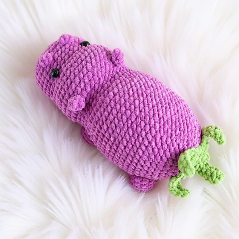 Eggplant Hippo Amigurumi Crochet Pattern - Adorable DIY Stuffed Animal Toy - Instant Download PDF - Image 4