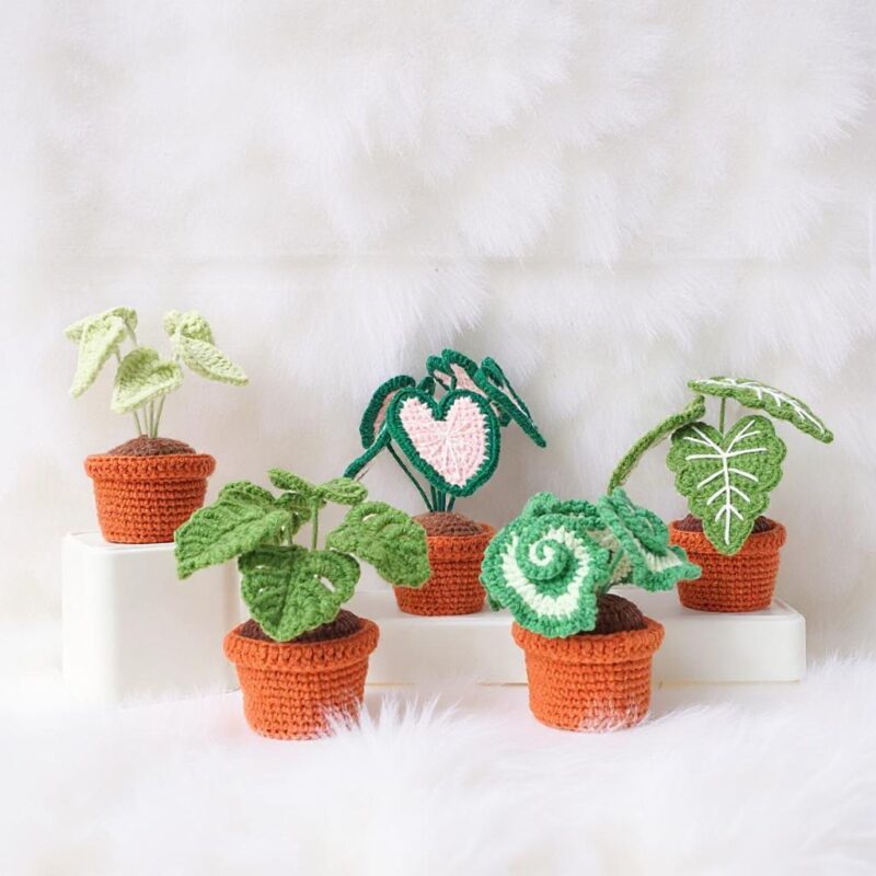Houseplant Collection Amigurumi Crochet Pattern - Elegant DIY Home Decor - Instant Download PDF