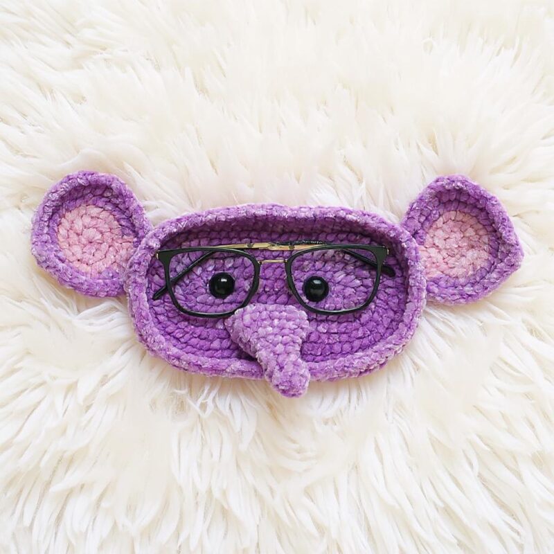 Elephant Amigurumi Crochet Pattern - Adorable DIY Eyeglasses Holder - Instant Download PDF