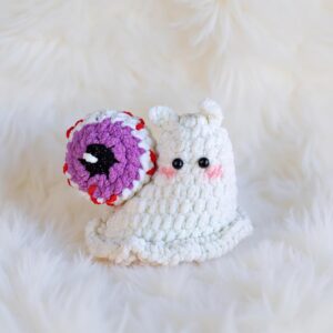 Eyeball Snail Amigurumi Crochet Pattern - Spooky Cute - DIY Stuffed Animal Toy - Instant Download PDF