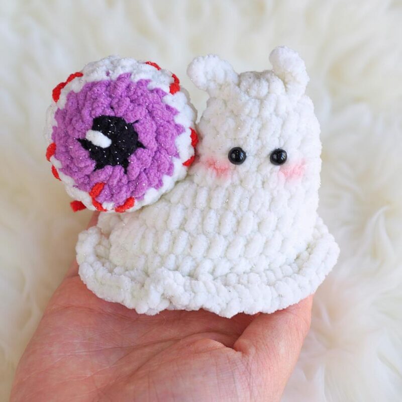 Eyeball Snail Amigurumi Crochet Pattern - Spooky Cute - DIY Stuffed Animal Toy - Instant Download PDF - Image 2