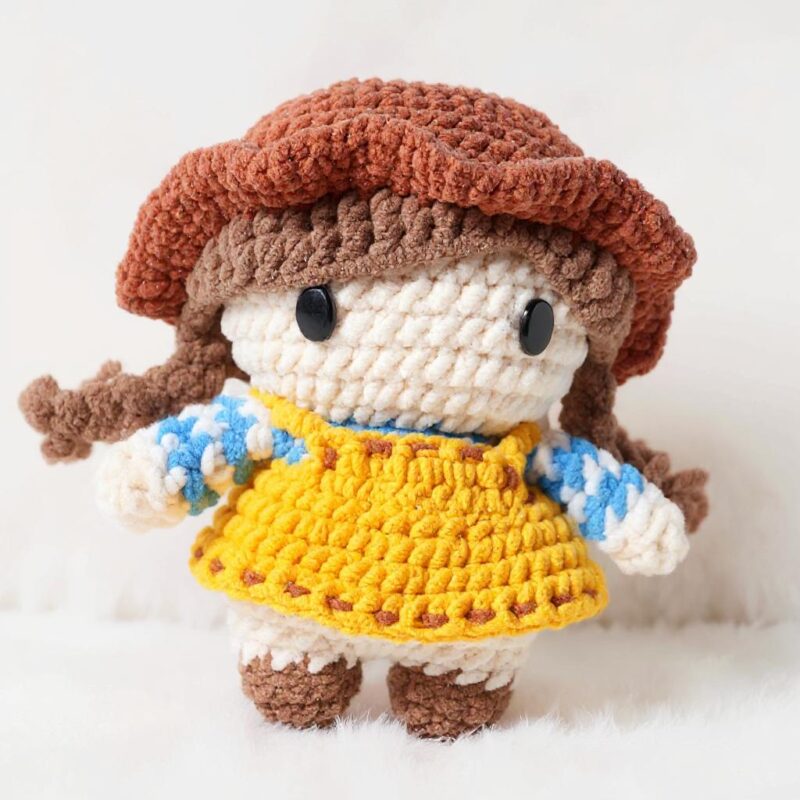 Farm Girl Doll Amigurumi Crochet Pattern - Charming DIY Stuffed Doll Toy - Instant Download PDF - Image 2