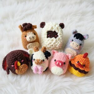 Marshmallow Farm Animals Amigurumi Crochet Pattern - Adorable DIY Stuffed Animal Toys - Instant Download PDF