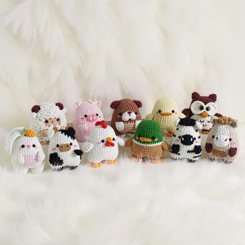 Farmyard Friends Amigurumi Crochet Pattern Bundle - Adorable DIY Stuffed Animal Toys - Instant Download PDF