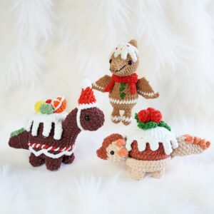 Festive Treatosaurs Amigurumi Crochet Pattern Bundle - Adorable DIY Dinosaur Toys - Instant Download PDF