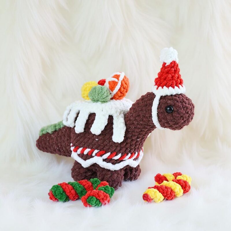 Festive Treatosaurs Amigurumi Crochet Pattern Bundle - Adorable DIY Dinosaur Toys - Instant Download PDF - Image 2