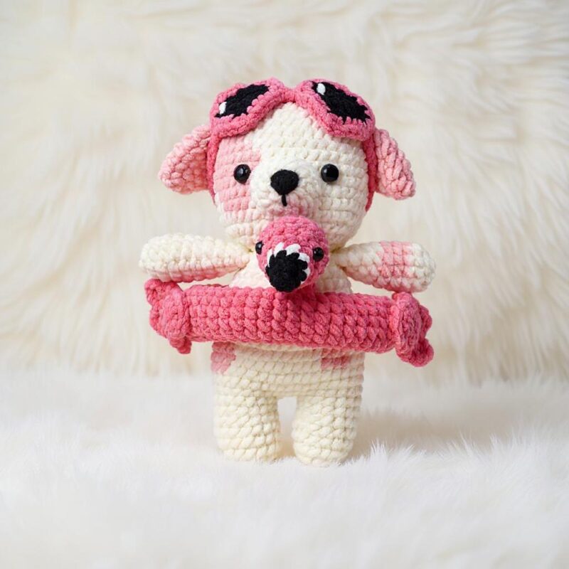 Flamingo Float Dog Amigurumi Crochet Pattern - Adorable DIY Stuffed Animal Toy - Instant Download PDF - Image 3