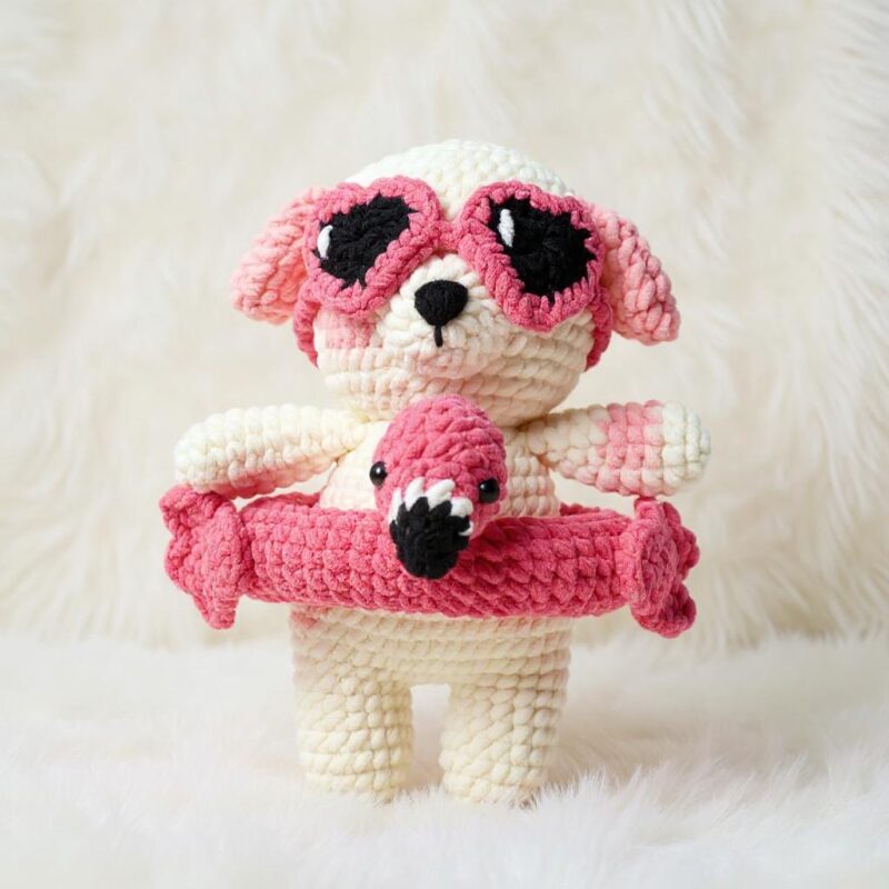 Flamingo Float Dog Amigurumi Crochet Pattern - Adorable DIY Stuffed Animal Toy - Instant Download PDF - Image 6