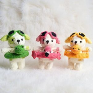 Float Dog Amigurumi Crochet Pattern Bundle - Adorable DIY Stuffed Animal Toy - Instant Download PDF