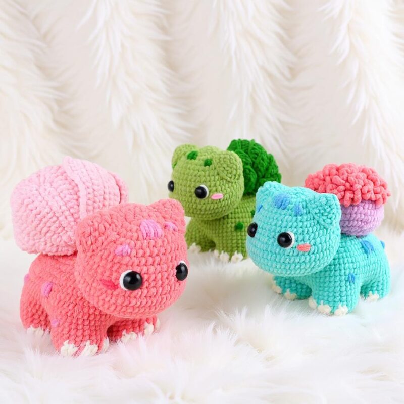 Floral Dinosaurs Amigurumi Crochet Pattern Bundle - Adorable DIY Stuffed Toys - Instant Download PDF