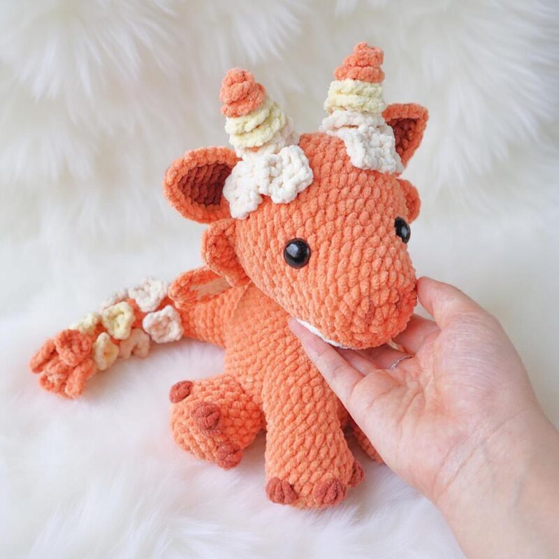 Floral Dragon Amigurumi Crochet Pattern - Whimsical DIY Stuffed Animal Toy - Instant Download PDF - Image 2