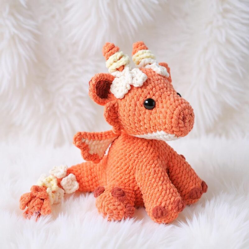 Floral Dragon Amigurumi Crochet Pattern - Whimsical DIY Stuffed Animal Toy - Instant Download PDF - Image 3