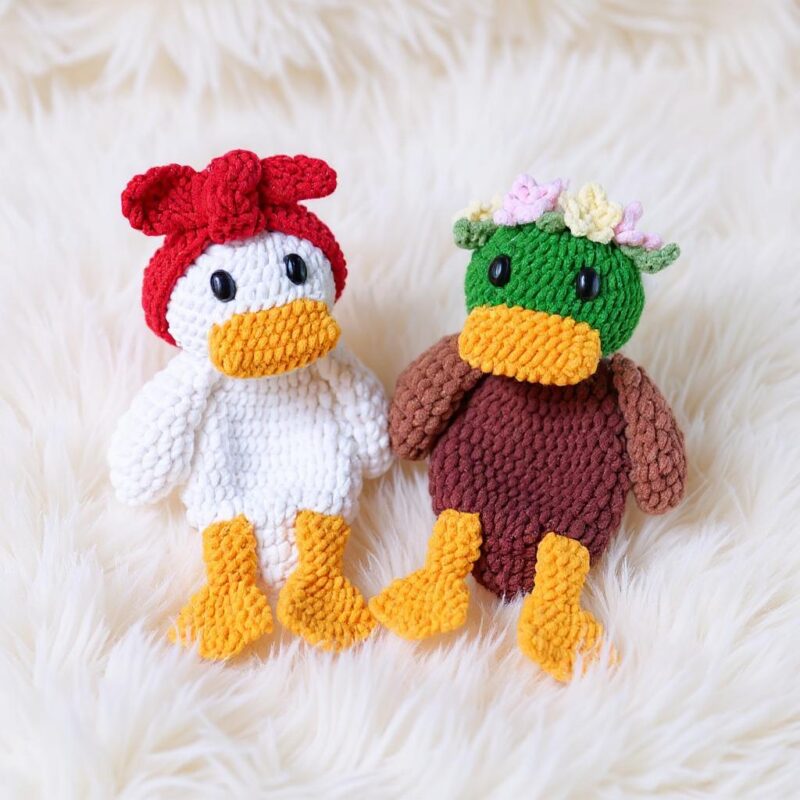 Floral Duck Comforter Amigurumi Crochet Pattern Bundle - Adorable DIY Baby Lovey Toy - Instant Download PDF
