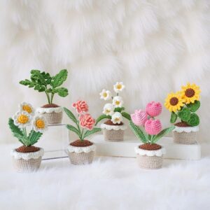 Floral Pot Collection Amigurumi Crochet Pattern - Elegant DIY Plant Decor - Instant Download PDF