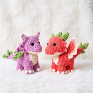 Floral Fruit Dragons Amigurumi Crochet Pattern Bundle - Adorable DIY Stuffed Animal Toys - Instant Download PDF
