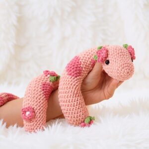 Flower Snake Amigurumi Crochet Pattern - Whimsical DIY Stuffed Animal Toy - Instant Download PDF