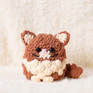 Fluffy Brown Cat Amigurumi Crochet Pattern - Adorable DIY Stuffed Animal Toy - Instant Download PDF