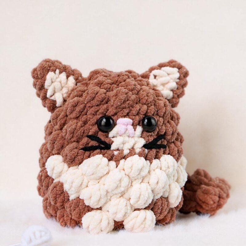 Fluffy Brown Cat Amigurumi Crochet Pattern - Adorable DIY Stuffed Animal Toy - Instant Download PDF - Image 2