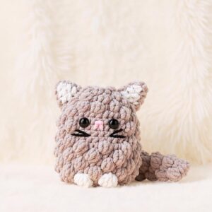 Fluffy Grey Cat Amigurumi Crochet Pattern - Adorable DIY Stuffed Animal Toy - Instant Download PDF